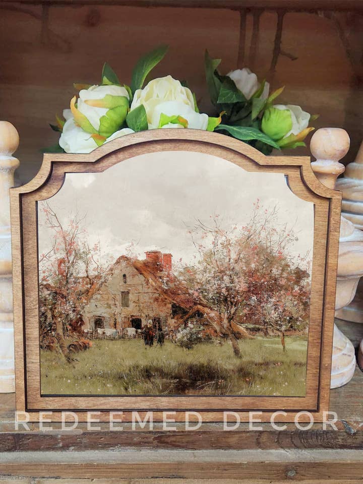 Arte enmarcado de cabaña provincial francesa para venta al por mayor de Redeemed Decor