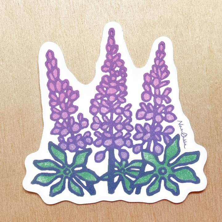 Lupinen Stanzaufkleber für den Großhandel von Nan Onkka Prints