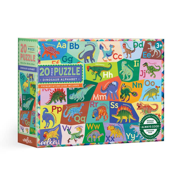 Dinosaur Alphabet 20 Piece Puzzle for wholesale by eeBoo