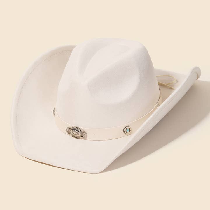 Studded Ribbon Bow Strap Western Cowboy Hat for wholesale by Anarchy Street