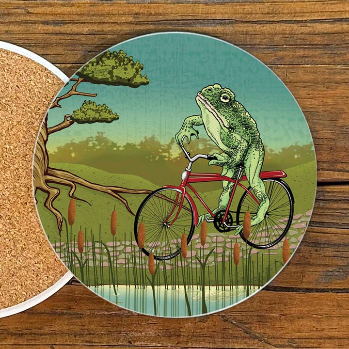 Dessous de verre | Dessous de verre grenouille | Dessous de verre à boisson | Décoration intérieure pour la vente par Two Little Fruits