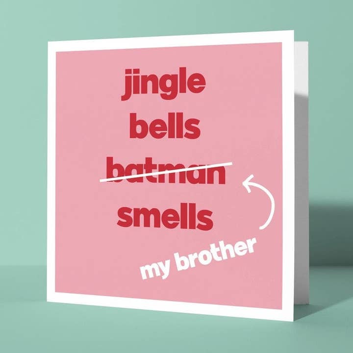 Cascabeles Hermano Huele - Tarjeta de Navidad para Hermano para venta al por mayor de Peacock Printing