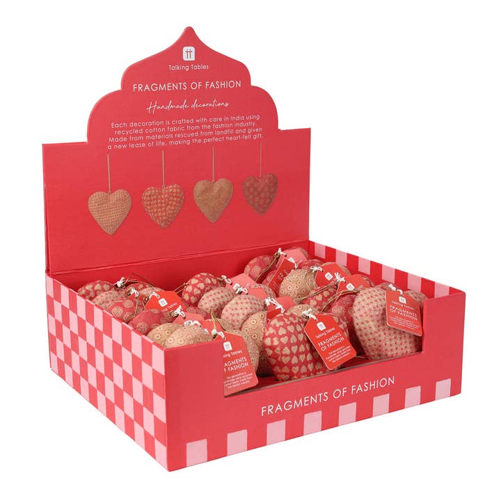 Cotton Hanging Heart Decor - Display | Valentines Decor | for wholesale by Talking Tables UK