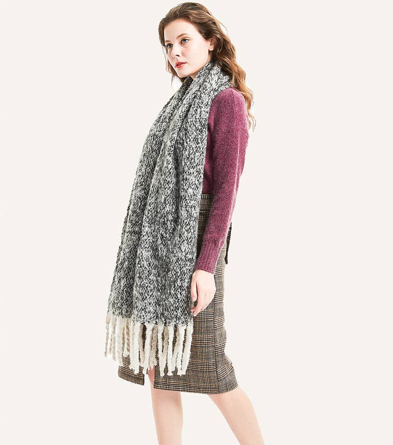 Dipped Shop - Wholesale Scarf - Women's - Solid Color Simple Tessel Scrves DPKS122015