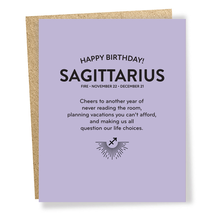 Sapling Press – wholesale Birthday card – #1609: Sagittarius Zodiac Card0