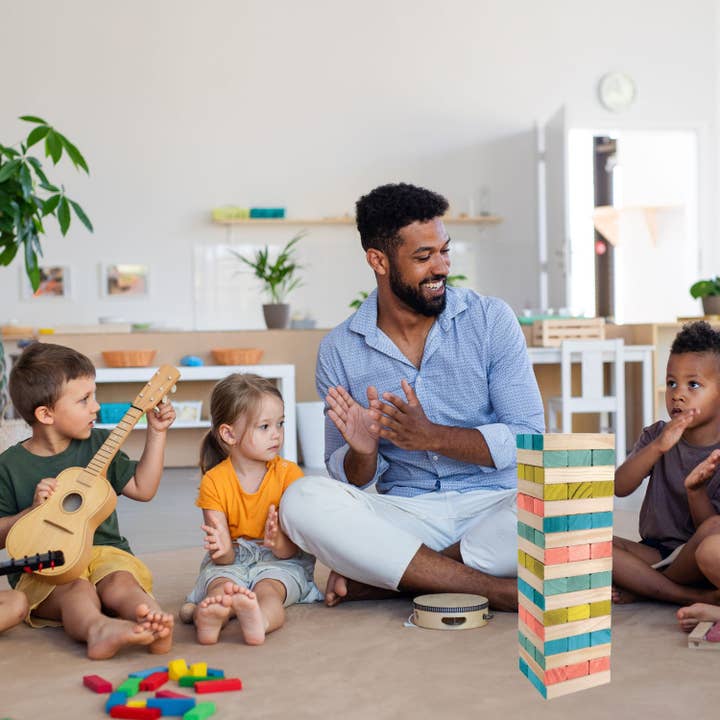 Game On - Wholesale Stacking Game - Giant Topple Tower -Wooden Stackable 51 Blocks – 3.5 Ft Tall5