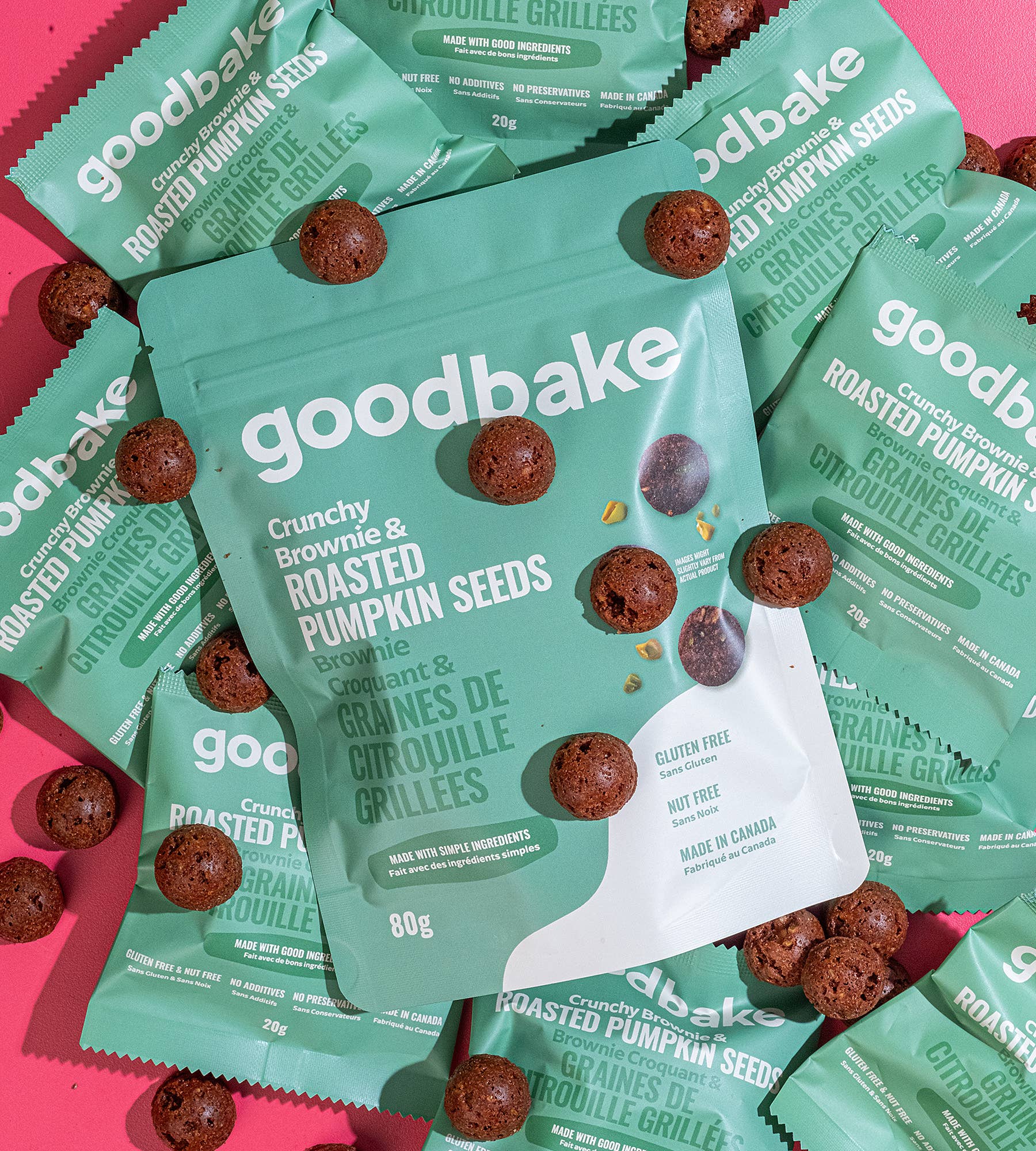 Goodbake - Wholesale Brownie - Roasted Pumpkin Seeds Crunchy Brownie Snack Pack (80gr)2