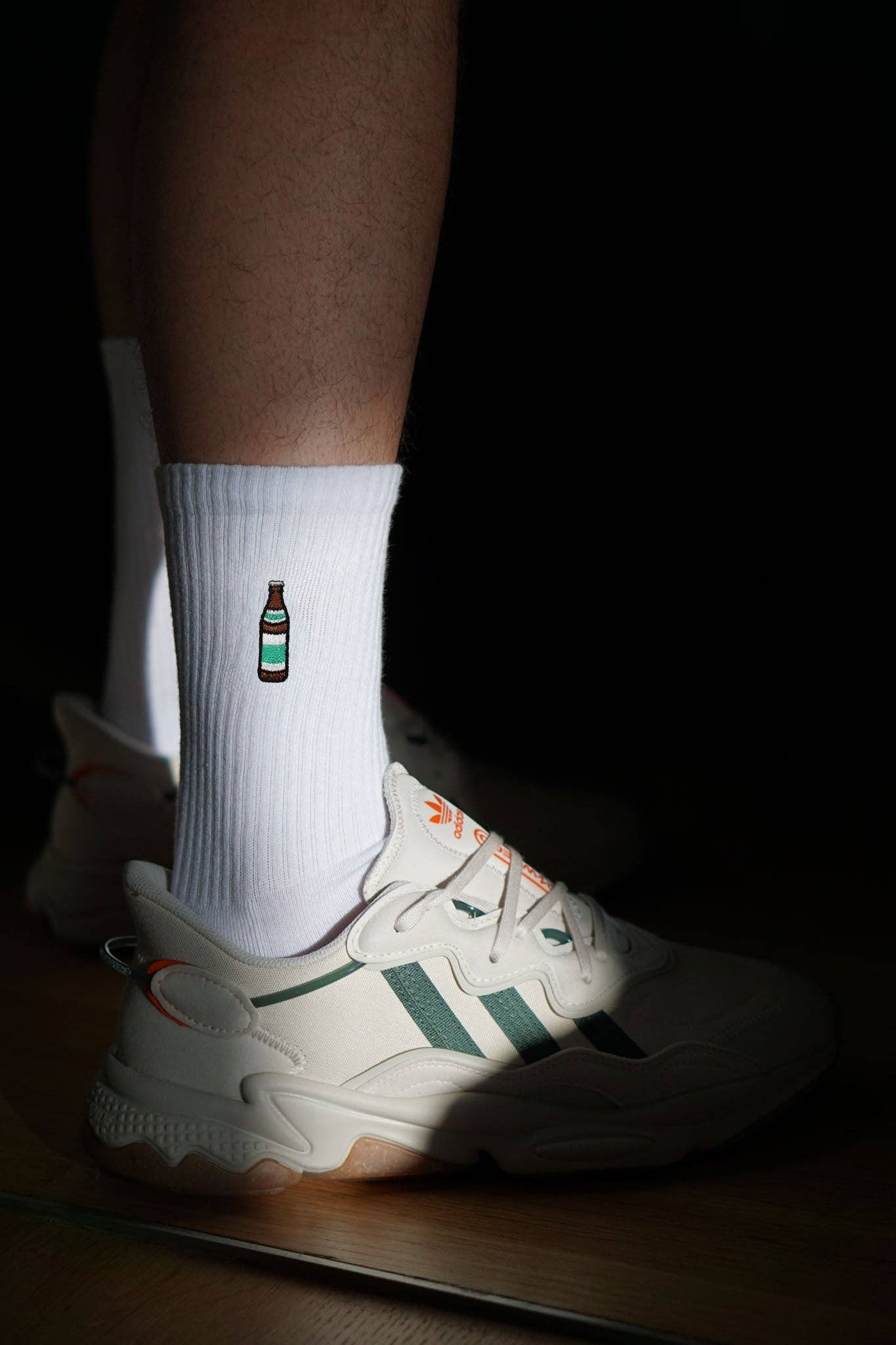 white Light | Embroidered organic cotton socks for wholesale on Faire6