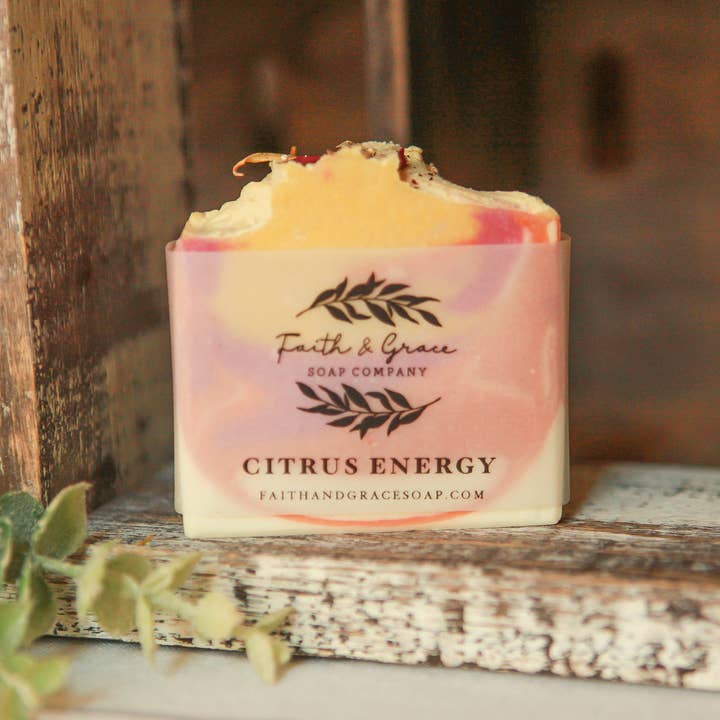 Faith and Grace Soap Co. - Wholesale Bar Soap - Citrus Energy Artisan Soap, Premium Fragrance