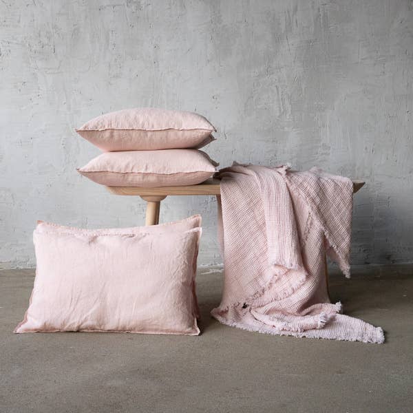 LinenMe - Vente Housse de coussin - Housse de coussin en lin Rosa Stone Washed1