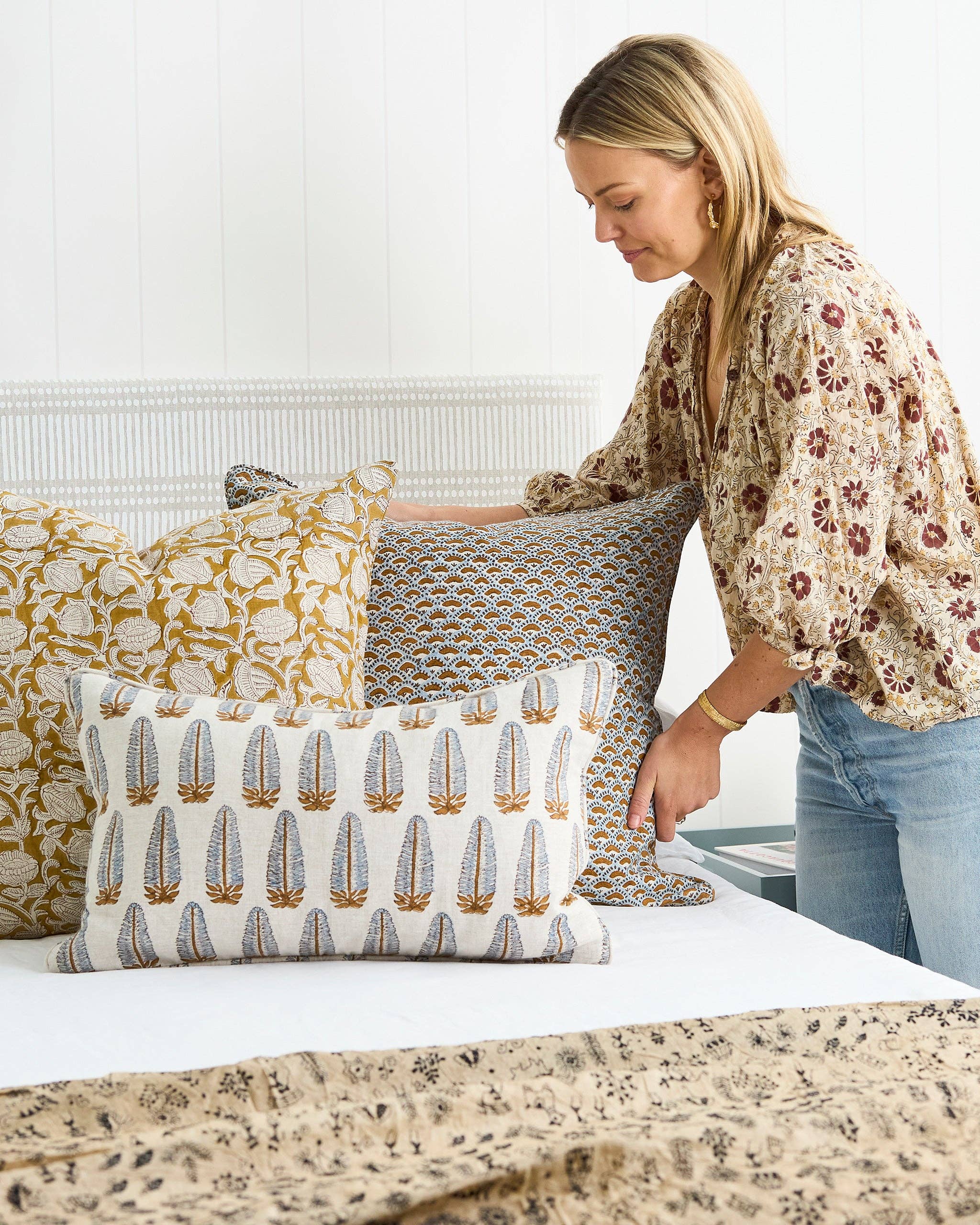 Walter G - Wholesale Throw Pillow Cover - Marbella Saffron Pillowcase1