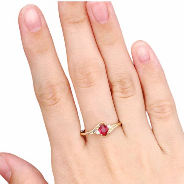 GEMPARA - Wholesale Engagement ring - 0.50CT Oval cut Ruby Ring4