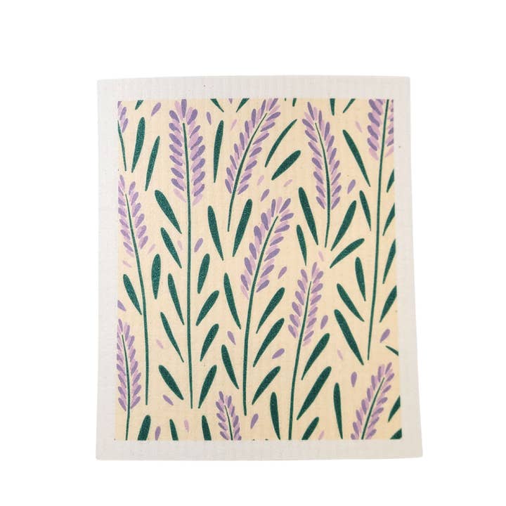 Lavender Patterned Swedish Dishcloths - Sponge Cloths for wholesale by Driftless Studios