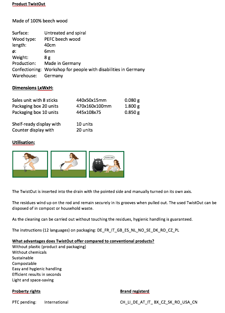 TwistOut® - Wholesale Cleaning Brush - TwistOut.. the innovative drain cleaning rod made of wood!4