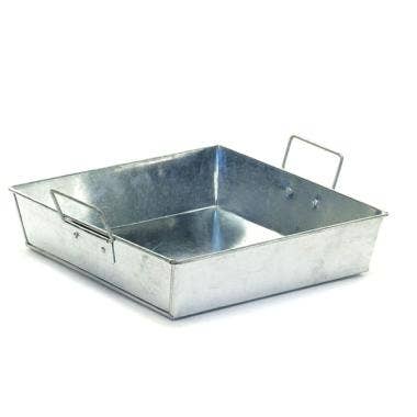 Buhi Imports - Wholesale Decorative Tray - 9 inch Square Tray in galvanized finish1