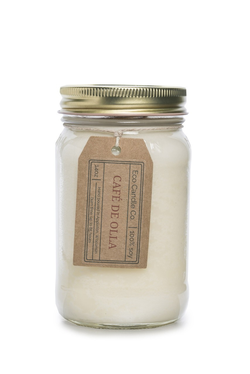 Eco Candle Company - Wholesale Jar/Filled Candle - holiday mason CAFÉ DE OLLA *NEW!2