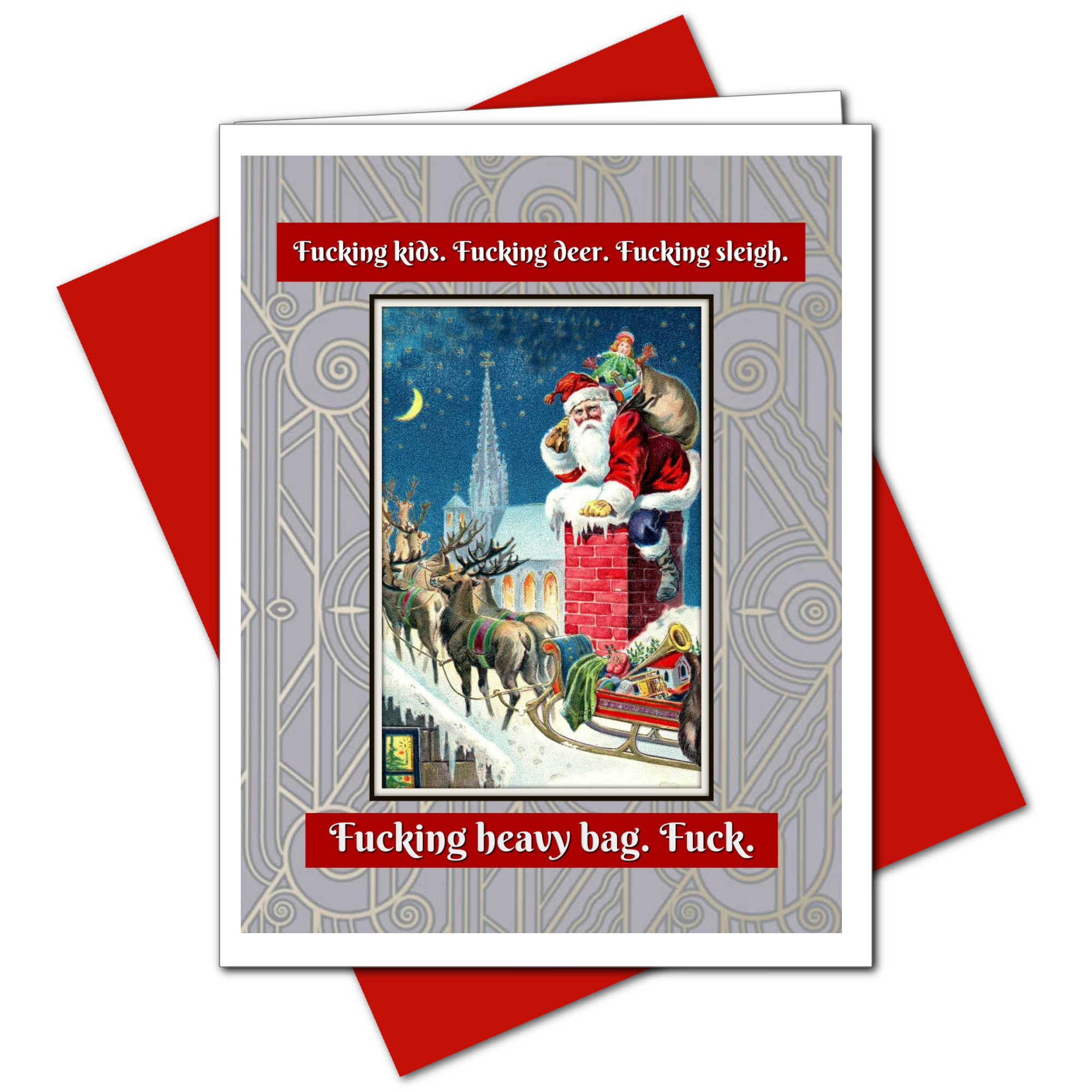 Ümlaut Brooklyn - Wholesale Christmas Card - Fucking Heavy Bag - Christmas Greeting Card2