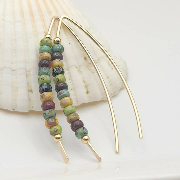 14k Gold Filled and Colorful Beaded Earrings for wholesale by Bijou by SAM
