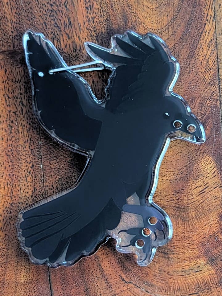 Acrylic Crow Carabiner - Trinket Holder for wholesale by NMC Design Studio