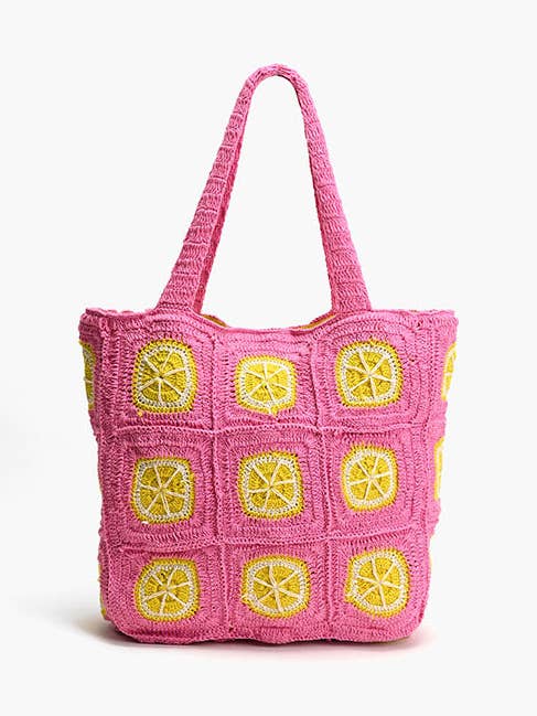 Lime Crochet Beach Tote for wholesale by America & Beyond
