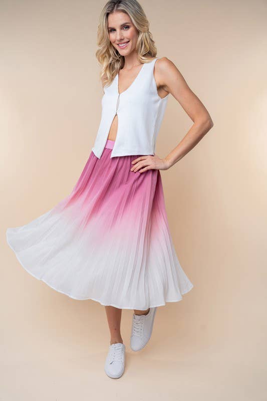 Mauve S40654 High Waisted Ombre Woven Skirt for wholesale on Faire1