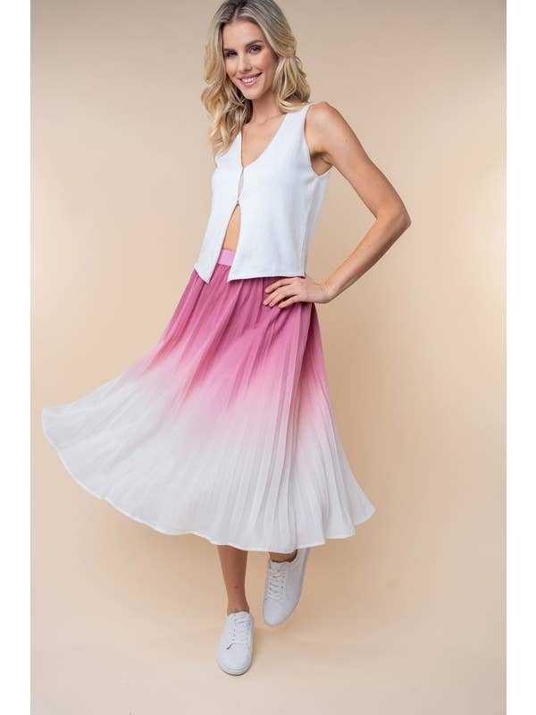 Mauve S40654 High Waisted Ombre Woven Skirt for wholesale on Faire1