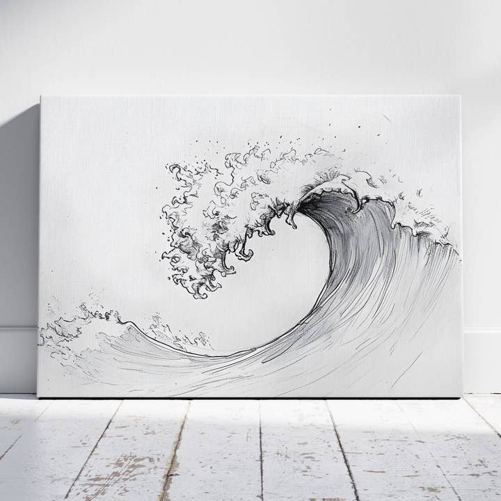 Graciös våg i rörelse - Inramad canvasväggkonsttryck för wholesale av House Prints