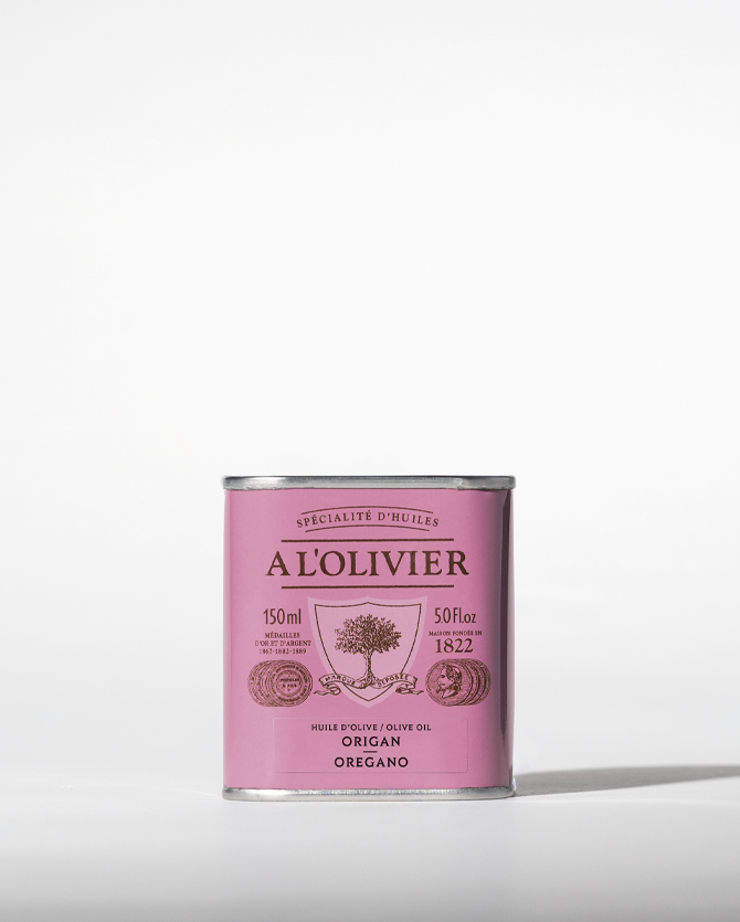 Gourmet Food Solutions, Inc. - Wholesale Olive Oil - Oregano Aromatic Olive Oil, A L'Olivier 150ml tin0