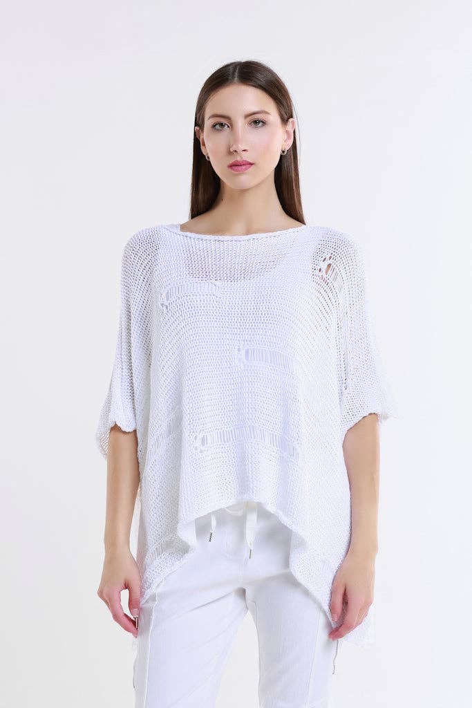 TINA Stephens Italy/Tees By Tina – Top de malha - Mulher por atacado – Camisola de malha com barra aberta Jean Elbow Slv (BQ909)4