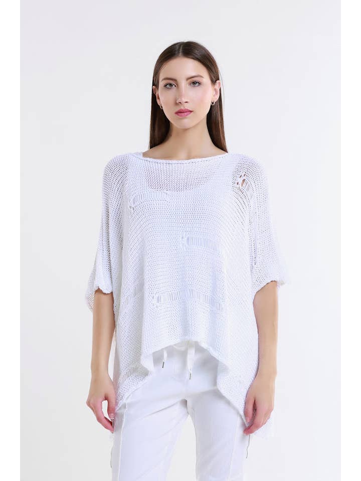 TINA Stephens Italy/Tees By Tina – Top de malha - Mulher por atacado – Camisola de malha com barra aberta Jean Elbow Slv (BQ909)4