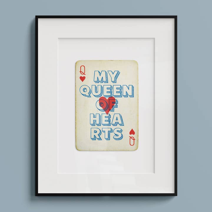 My Queen Of Hearts A4 Playing Card Print for wholesale by Hands & Hearts