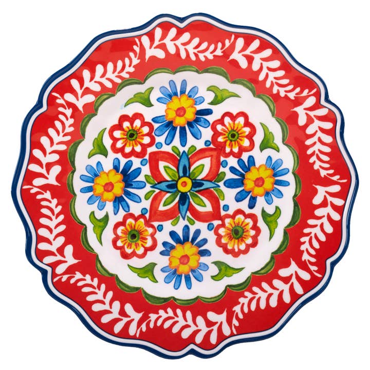 Flores Melamine Round Platter 14in for wholesale by Certified International