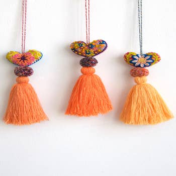 Mayan Arts Pom Pom Tassel, Set of 3 Charming Small Pom Poms Women's Fashion  Hand Bags