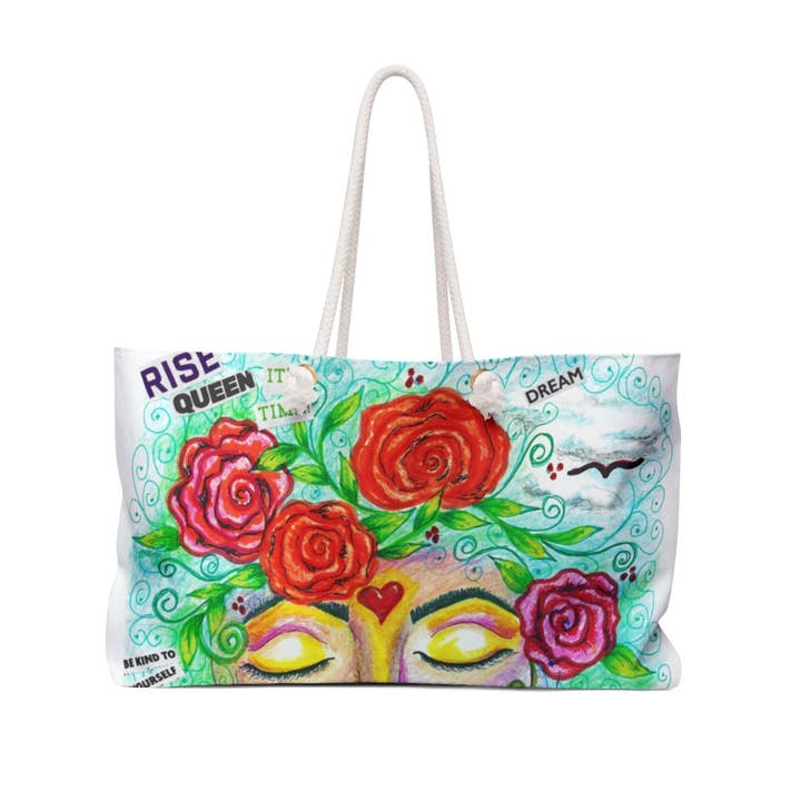 Rise Queen Weekender Bag for wholesale by Off the Canvas Collection, LLC