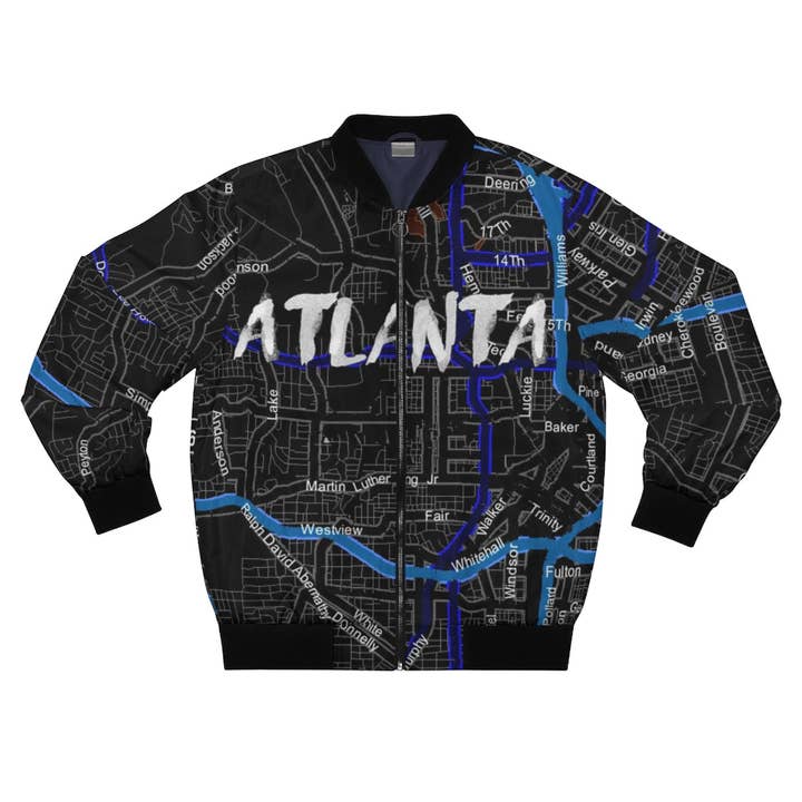 Atlanta Kimante All Black AOP Bomber Jacket for wholesale by Kimante Clothing
