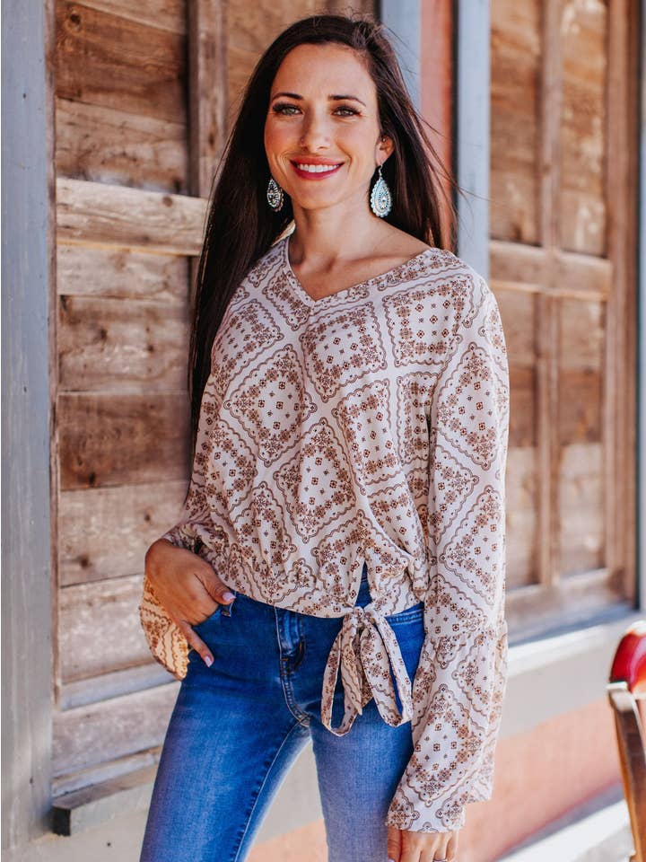 Chic Chick Top, Beige for wholesale on Faire