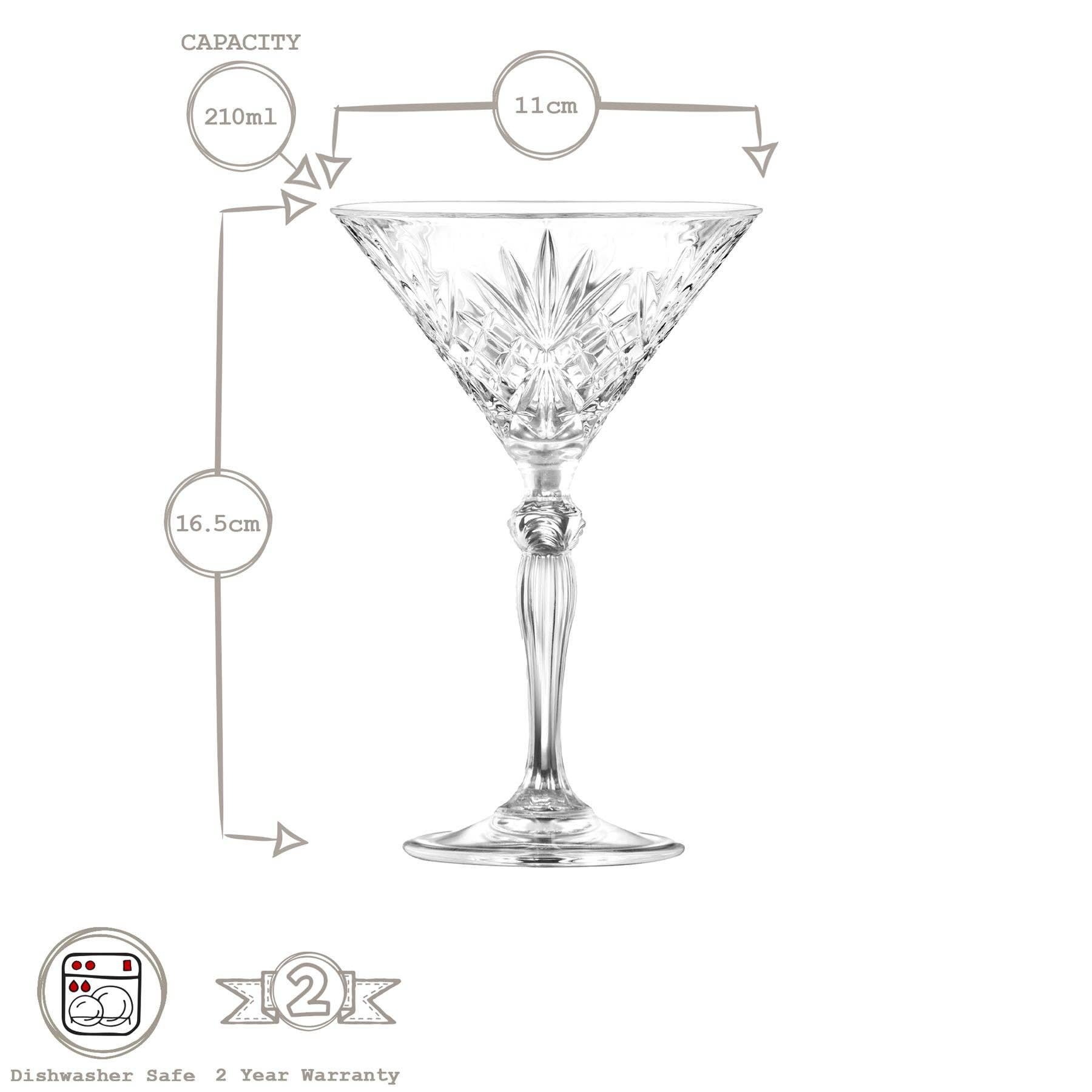 Rinkit Ltd – wholesale Cocktail-/likörglas – 210 ml Melodia Martini Glas - Av RCR Crystal4