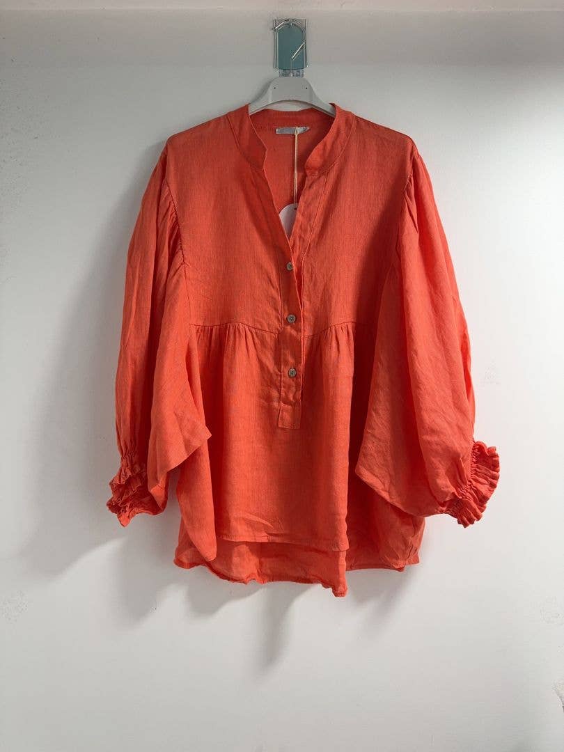 Happy look - Wholesale Blouse - Women's - Puff sleeve linen blouse 10