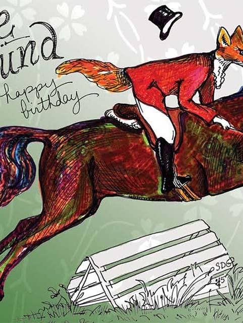 Fox & Horse Birthday Card for wholesale by Give A Fig