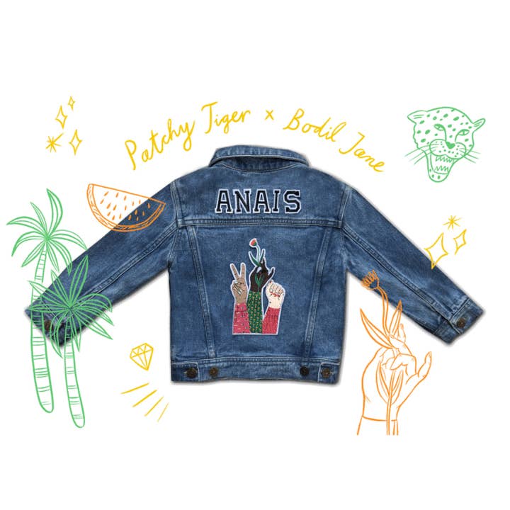 Adult Custom Denim Jacket - Limited Collab X Bodil Jane for wholesale by PATCHYTIGER