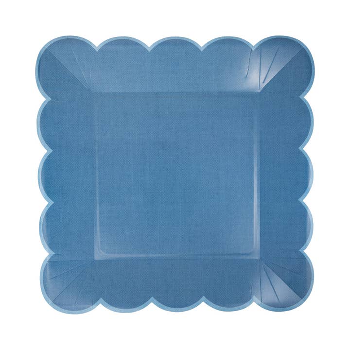 HAM1144 - Hamptons Blue Large Scallop 11" Paper Plate for wholesale by My Mind’s Eye