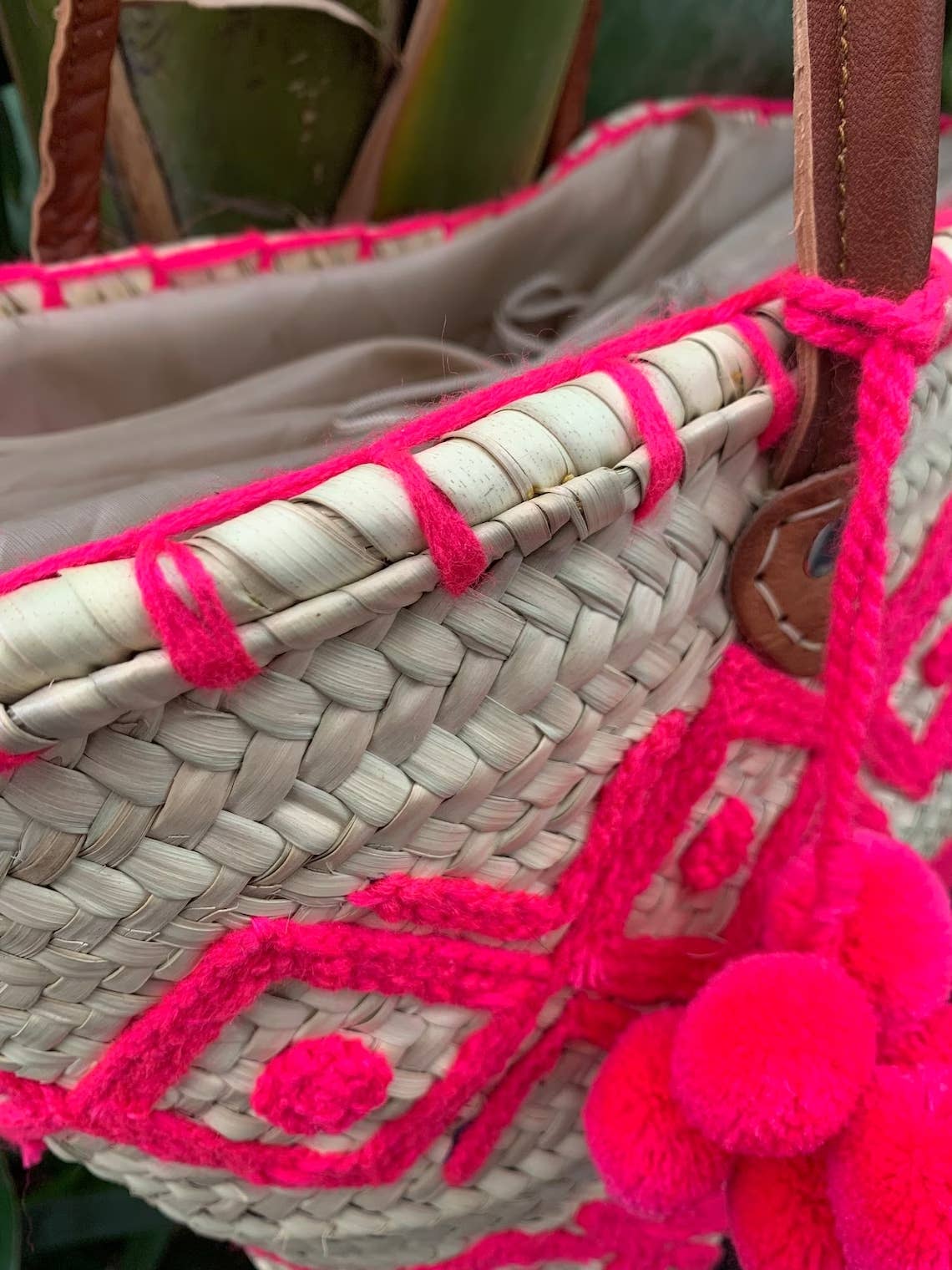 HandmadeBestSeller – Großhandel Strandtaschen – Marokkanische Korbtasche, Market Basket mit Ledergriff3