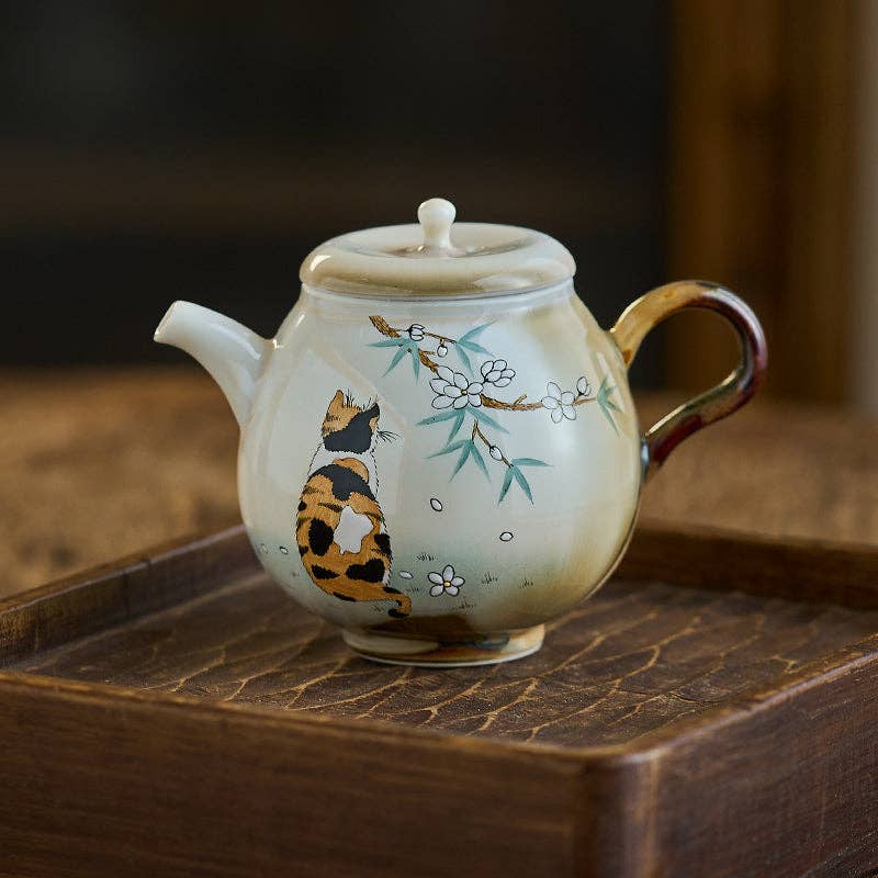 Gohobi （We cover U.S. import duties） - Wholesale Tea Pot - Gohobi Hand-Painted Orange Cat Teapot14