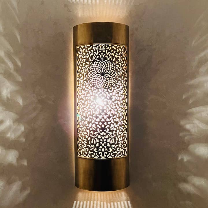 Handcrafted Moroccan Brass Wall Lamp Brass light handmade for wholesale by LaMaisonBerbere
