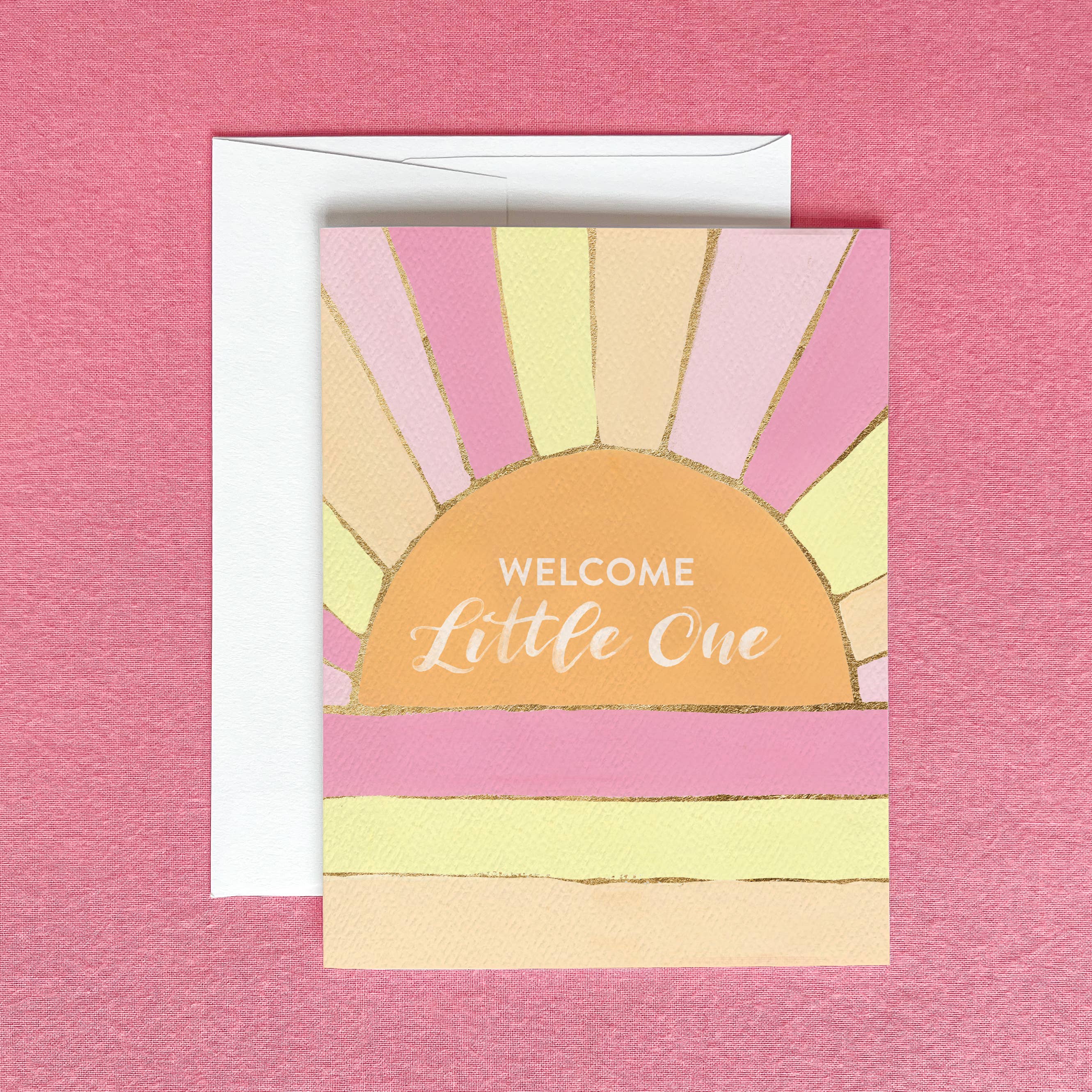 Gert & Co – wholesale Baby card – Welcome Little One Retro Sun Greeting Card | Baby Shower4