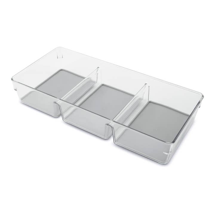Set of 2 Non-Skid 3-Section Multipurpose Organizers - Pewter for wholesale by Core Home