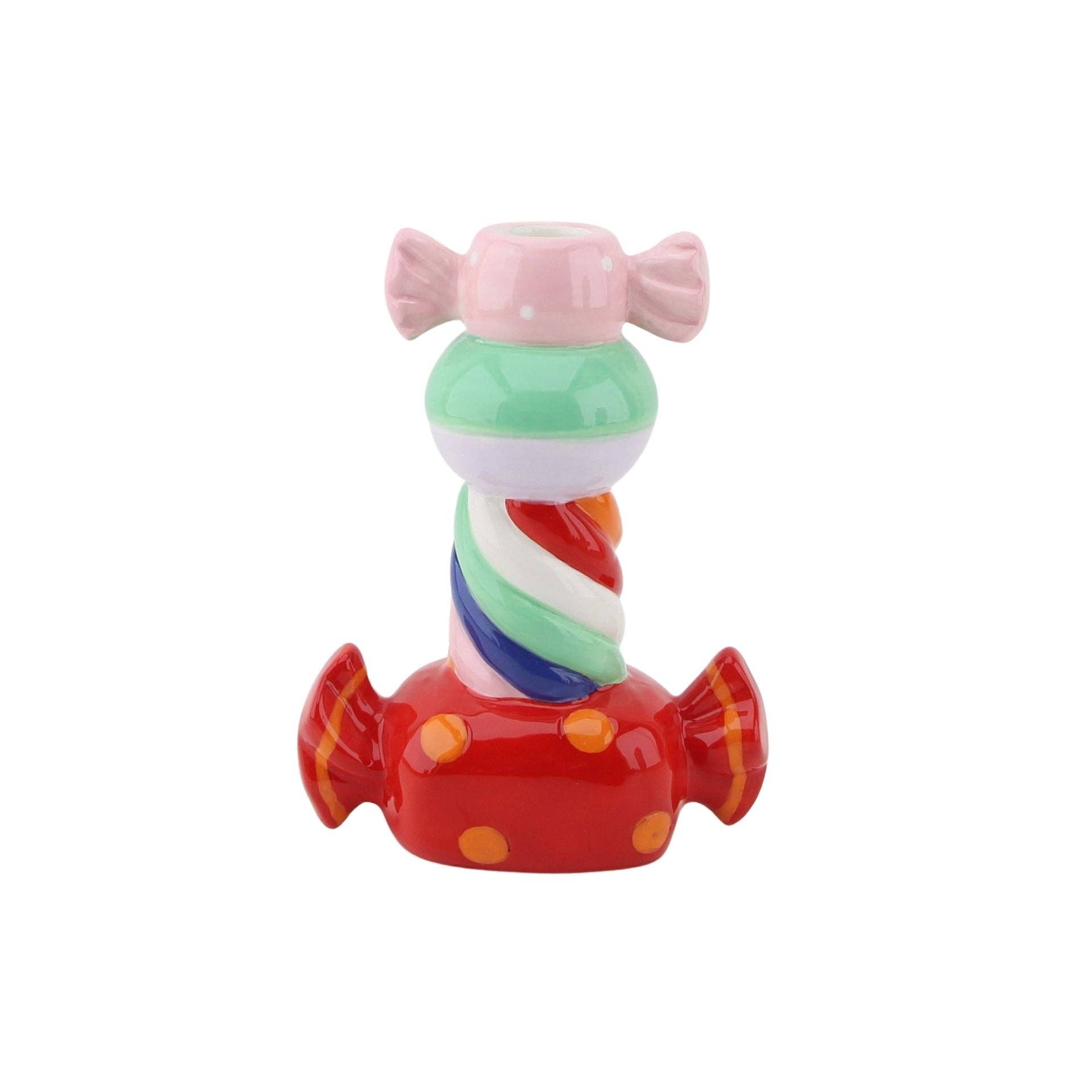 Housevitamin bv - Vendita all'ingrosso Portacandele - Portacandele - Caramella Toffee Graffettata - Multicolore - 13x7x20cm