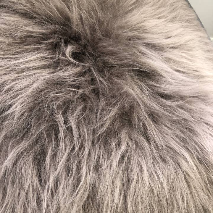 Wildash London - Wholesale Chair/Sofa Slipcover - Icelandic Sheepskin Square Seat Cover 37cm Taupe