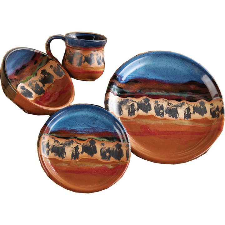 Bison Stampede Place Setting (made to order) for wholesale by Always Azul Pottery