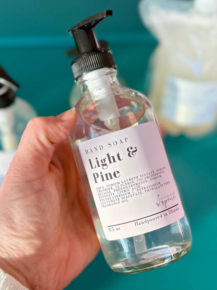 Hand Soap | Round Glass Bottle and Pump, 8.5oz for wholesale by Illuminate Space